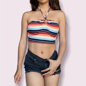 Playboy summer Striped Halter Top size large